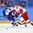 GANGNEUNG, SOUTH KOREA - FEBRUARY 14: Alexander Barbanov #94 of the Olympic Athletes of Russia attempts to play the puck while Slovakia's Marcel Hascak #87 chases him down during preliminary round action at the PyeongChang 2018 Olympic Winter Games. (Photo by Andre Ringuette/HHOF-IIHF Images)

